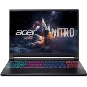 acer Nitro V 16S AI, AMD Ryzen 7 260 Octa-core Processor, RTX 5060-8 GB GDDR7, 16 GB/1 TB,WUXGA IPS, 16.0"/40.64 cm, 180 Hz, Win 11 Home, Obsidian Black, 2.1 kg, ANV16S-41, RGB KB, Gaming Laptop