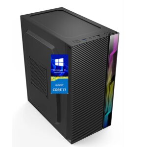 Desktop PC,Core i7-4770/90 Turbo | 16GB RAM | 512GB M.2 NVMe SSD | HDMI, VGA, Gigabit LAN,USB 3.0,Clocite Copper CPU Fan,HD Graphics (Windows 11 Pro+MS Office/i7,16GB,512GB,Cosmic)