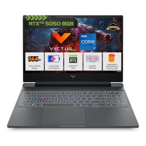 HP Smartchoice Victus, 13th Gen Intel Core i7-13620H, 8GB RTX 5050, 24GB DDR5(Upgradeable) 1TB SSD, 144Hz, FHD, 15.6''/39.6cm, Win11, M365* Office24, Mica Silver, 2.29kg, fa2309TX, RGB Gaming Laptop