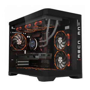 ALKETRON Icecube T100-Windows 11 Pro Gaming Desktop Pc-i9 Intel Core 14Th Gen with RTX3060(12GB) Dedicated Graphics; 32GB RAM; 1TB SSD(Ready to Use DDR4 CPU Tower Box Piece-Professional Plus Edition