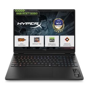 HP Smartchoice HyperX OMEN 15, AMD Ryzen 7 260, 8GB-RTX 5050, 24GB DDR5 (Upgradeable), 1TB SSD, 180Hz, 2.5K, 500 nits, 3ms RT, 15.3''/38.9cm, Win11, Office24, Black, 2.42kg, gb0038AX, AI Gaming Laptop