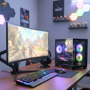 CHIST Gaming Desktop PC, Ryzen 5 5500, 16GB DDR4, 512GB NVMe SSD, RX 580 8GB Graphic Card, Liquid Cooling with RGB Fans,Wi-FI Bluetooth,Windows 11 pro.